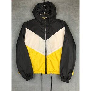 Divided H&M Jacket Womens M Color Block Yellow Black Full Zip Hooded